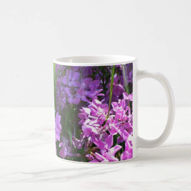 Pink Phlox und Gras Sommer Blüten Kaffeetasse (Rechts)