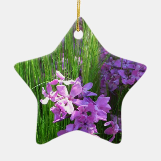 Pink Phlox und Gras Sommer Blüten Keramikornament (Vorne)