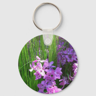 Pink Phlox und Gras Sommer Blüten Schlüsselanhänger