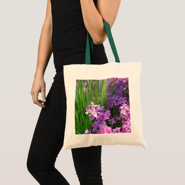 Pink Phlox und Gras Sommer Blüten Tragetasche (Vorderseite (Produkt))