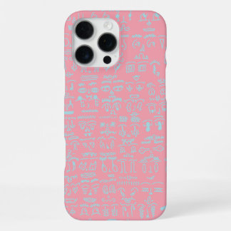 Pink Phone Case with Blue Doodle Pattern – Artisti iPhone 16 Pro Max Hülle