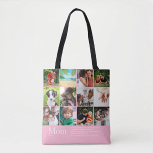 Pink Photo Collage Mom Definition Quote Tasche