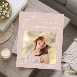 Pink photo Graduation Party Save the Date Flyer