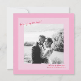 Pink Photo Wedding Save the Date Einladung