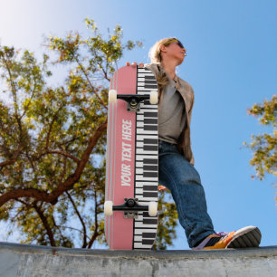 Pink Piano Keyboard Personalisiert Musician Skateboard