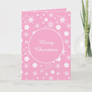 Pink💟 Pickleball🎄 Merry Christmas Card Karte
