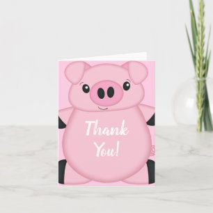 Pink Pig Baby Dusche Dankeskarte