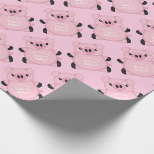 Pink Pig Baby Dusche Geschenkpapier