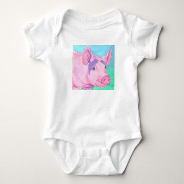 Pink Pig Baby Shirt - "This Little Piggy" (Vorderseite)