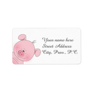 Pink Pig Cartoon-Adressenaufkleber Adressaufkleber