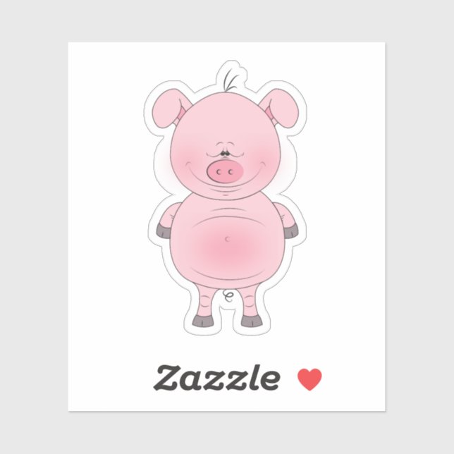 Pink Pig Cartoon Aufkleber (Blatt)