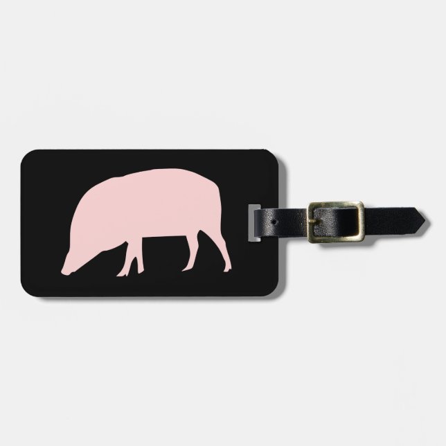 Pink Pig Custom Lugtag Gepäckanhänger (Vorderseite horizontal)