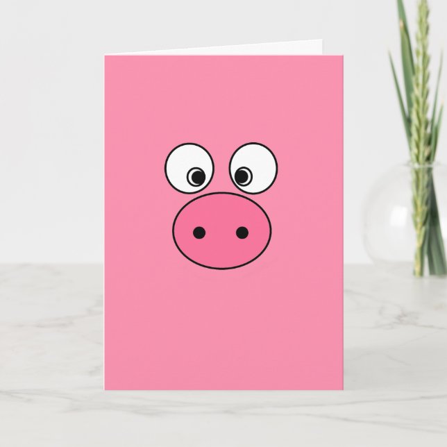 Pink Pig Face Karte (Vorderseite)