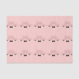 Pink-Pig in Schwarzweiß-Krawatte-Muster Seidenpapier