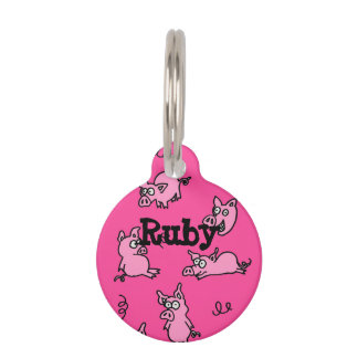 Pink Pig Pen ID Tag Haustiermarke