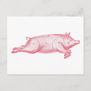 Pink Pig Postkarte