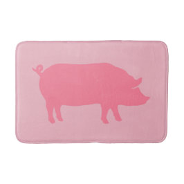 Pink Pig Silhouette Badematte