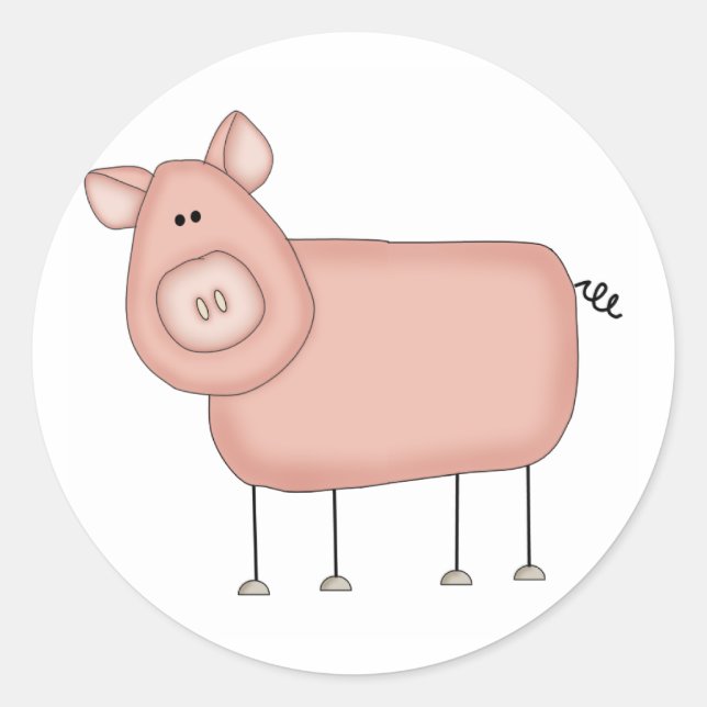 Pink Pig T - Shirt und Geschenke Runder Aufkleber (Vorderseite)