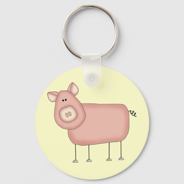 Pink Pig T - Shirt und Geschenke Schlüsselanhänger (Vorderseite)