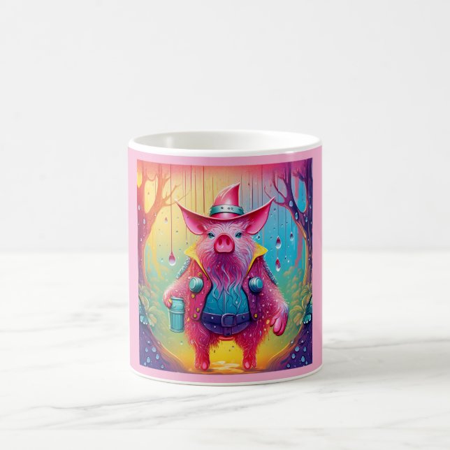Pink Pig The Cowboy Kaffeetasse (Mittel)