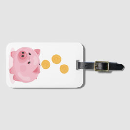 Pink Piggy Bank Akryllische Gepäckmarke Gepäckanhänger