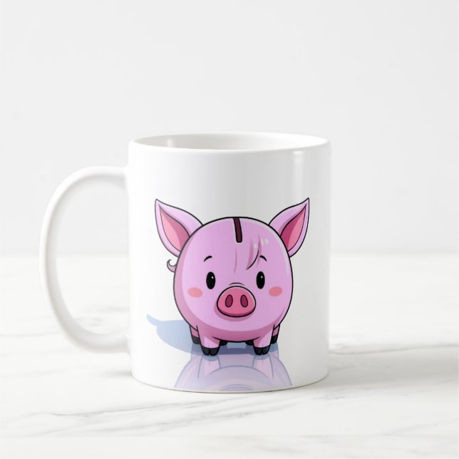 Pink piggy bank kaffeetasse (Links)