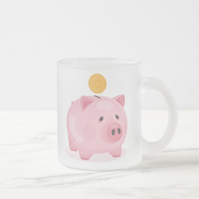 Pink Piggy Bank Mattglastasse (Rechts)