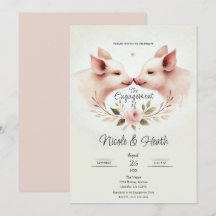 Pink Pigs Snout to Snout Floral Engagement Party