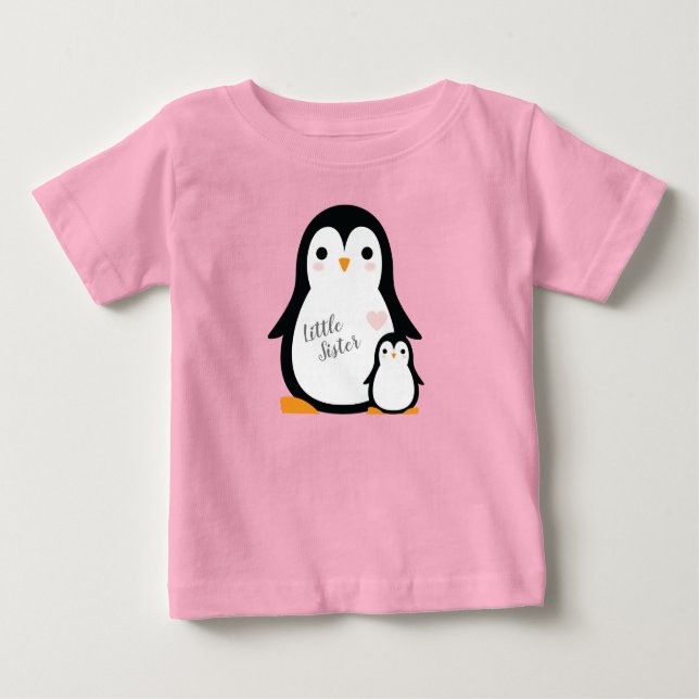 Pink Pinguin Baby Dusche T-shirt (Vorderseite)