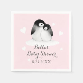 Pink Pinguin Paper Napkins Serviette