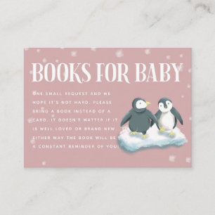 Pink Pinguins Winter Baby Dusche Buchungsanfrage Begleitkarte