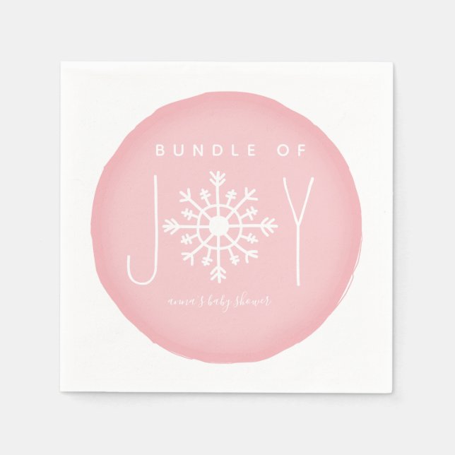 Pink-Pink-Babydusche aus Joy Winter Serviette (Vorderseite)