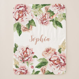 Pink-Pink-Blume-Mädchen Name Baby Sherpadecke
