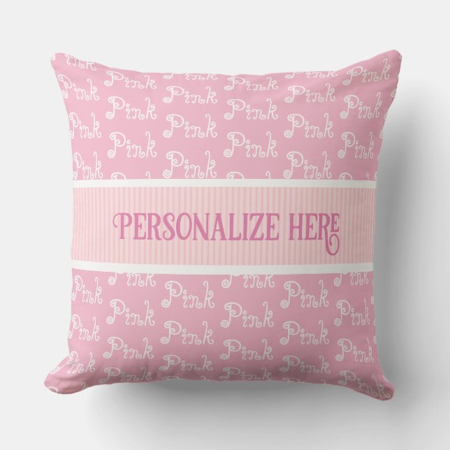 Pink Pink Nursery Throw Pillow Kissen (Vorderseite)
