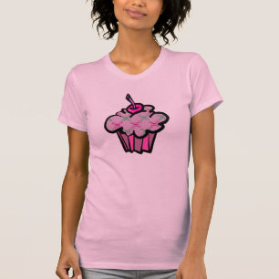 Pink-Pink-Schädelkreuz T-Shirt