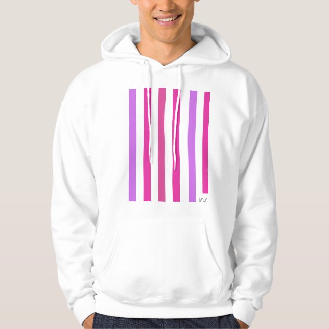 Pink Pinstripe Unisex Pullover Hoodie (Vorderseite)