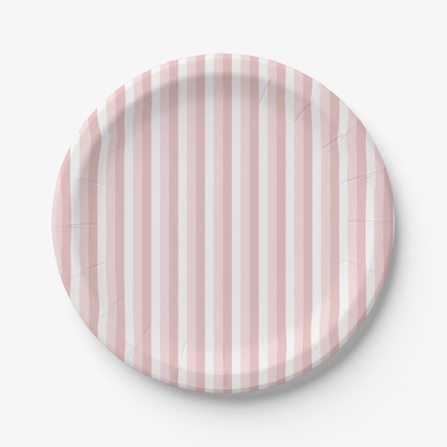 Pink Pinstripes Papierplatte Pappteller (Vorderseite)