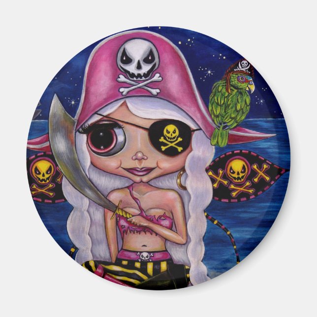 Pink Pirate Fairy Magnet (Vorne)