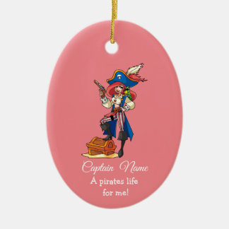 Pink Pirate LADY Keramik Ornament