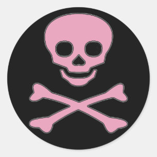 Pink Piratenflagge Girl Pirate Stickers