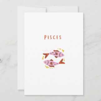 Pink Pisces, zodiac, star sign print Einladung