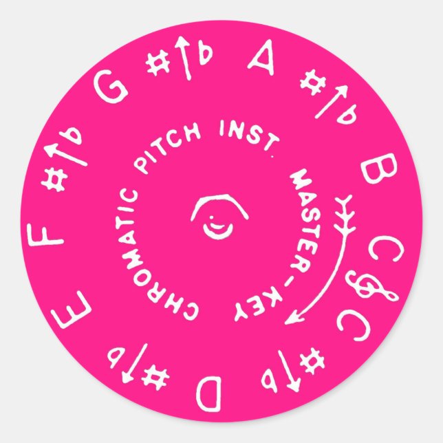 Pink Pitch Pipe Runder Aufkleber (Vorderseite)