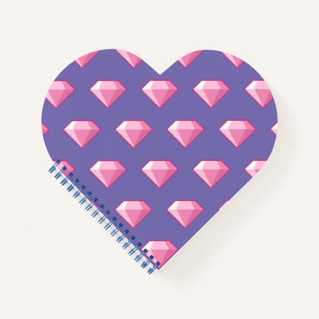 Pink Pixel Diamond Notizbuch (Vorderseite)