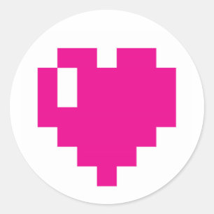 Pink Pixel Heart Aufkleber