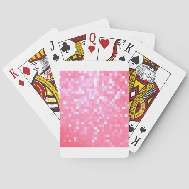 Pink Pixel Sparkle Spielkarten (Rückseite)