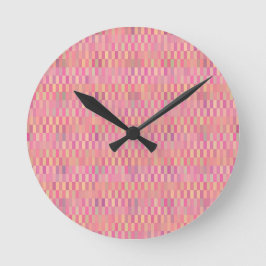 Pink Pixels Runde Wanduhr