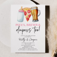 Pink Pizza Brews and Diapers auch! Babyparty