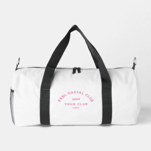 Pink PKBL Social Club Wappen Monogram Pickleball Duffle Bag