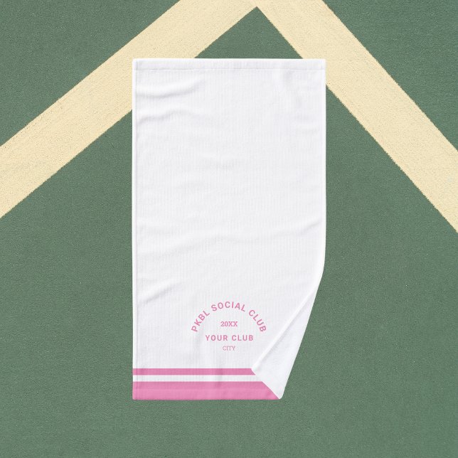 Pink PKBL Social Club Wappen Pickleball Handtuch (Von Creator hochgeladen)
