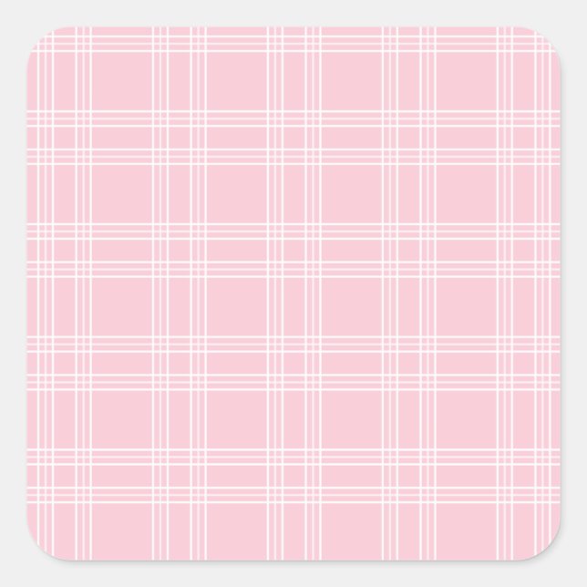 Pink Pläd Tartan Quadratischer Aufkleber (Vorderseite)